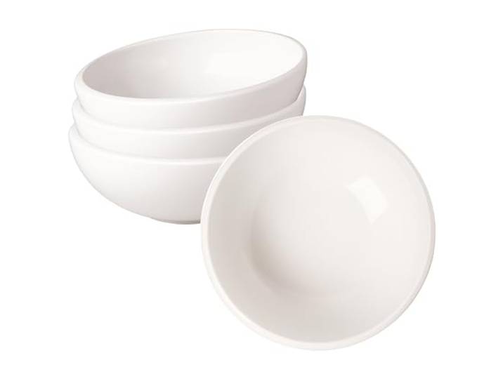 Villeroy & Boch NewMoon Bol 4er Set, 750ml, Müslischalen mit Halbmond-Tellerrand, Premium Porzellan, Weiß