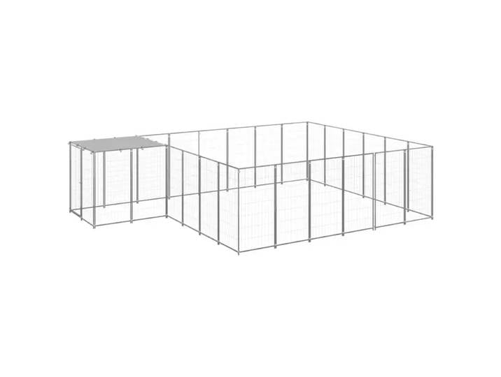 Nichoir extérieur pour chien – Structure en acier avec côtés en maille ventilée et toit imperméable, nichoir en acier verrouillable, durable et ventilé pour chiens de petite et moyenne taille