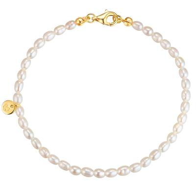 Perlenarmband GLANZSTÜCKE MÜNCHEN "GSM1987" Gr. 21, weiß, Armbänder, Damen, 21, Silber 925 (Sterlingsilber), Perlenarmband, mit Süßwasser-Zuchtperlen