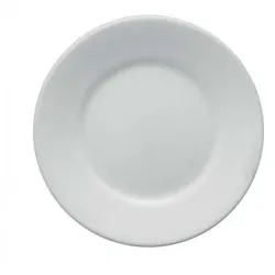 6 x Tivoli Uni Teller flach 26cm * - weiß - Saturnia  Porzellan