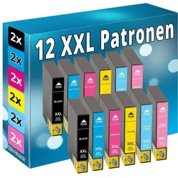 Druckfuxx, Druckerpatrone, 12 Tinten Patronen für Epson Stylus Photo 1400 1500 W Drucker T0791 -