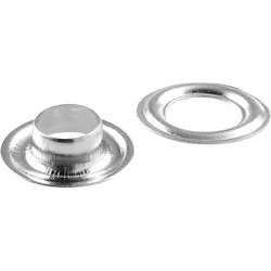 100 Planenösen, selbstschneidend, Stahl vernickelt | Rundösen #2 (⌀ 9,2 mm), silber