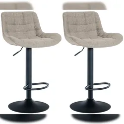 CLP 2er Set Barhocker Tover taupe/Stoff
