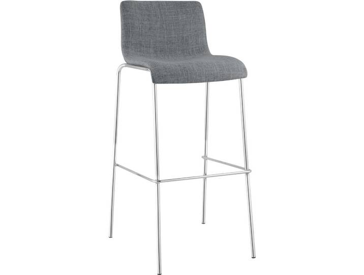 CLP Barhocker Stoff Hellgrau, Metall, 43x100x48 cm, Esszimmer, Barmöbel, Barhocker