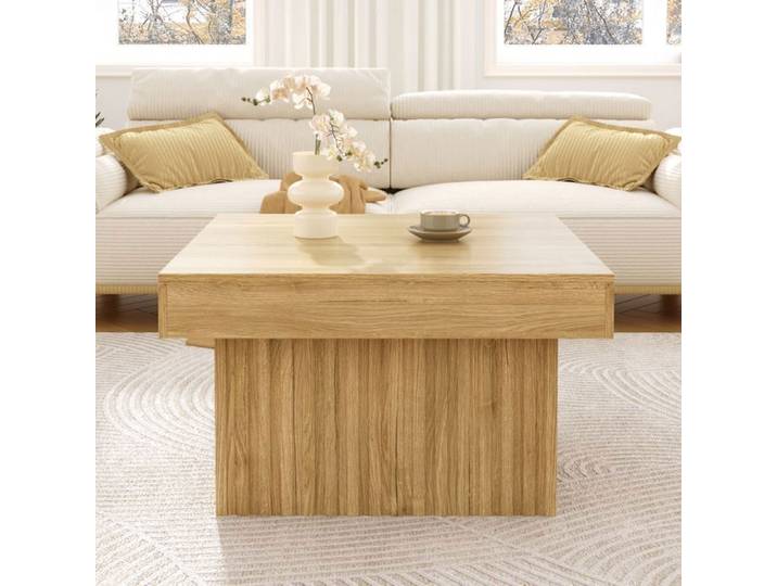 Table basse en bois naturel au design minimaliste pour salon ou bureau
