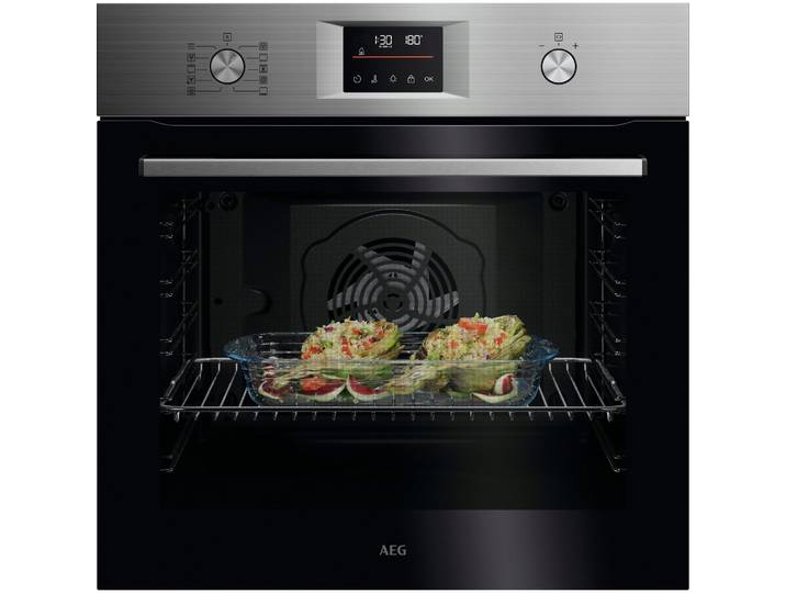 AEG Pyrolyse Backofen OU5PB40WSM , Energieeffizienz: A++, schwarz (silberfarben), B:59,4cm H:59,4cm T:56,9cm, Backöfen, Mit 45 Automatikprogrammen mühelos kochen – der Ofen führt zum Ziel, Pyrolyse Backofen