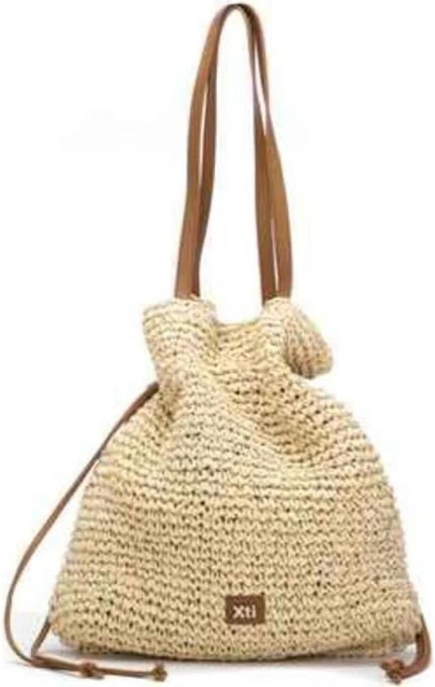 Bolso Xti 184602 Rafia Hielo Beige Beige Talla Única Mujer