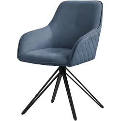 ESSZIMMERSTUHL drehbar Blau Webstoff