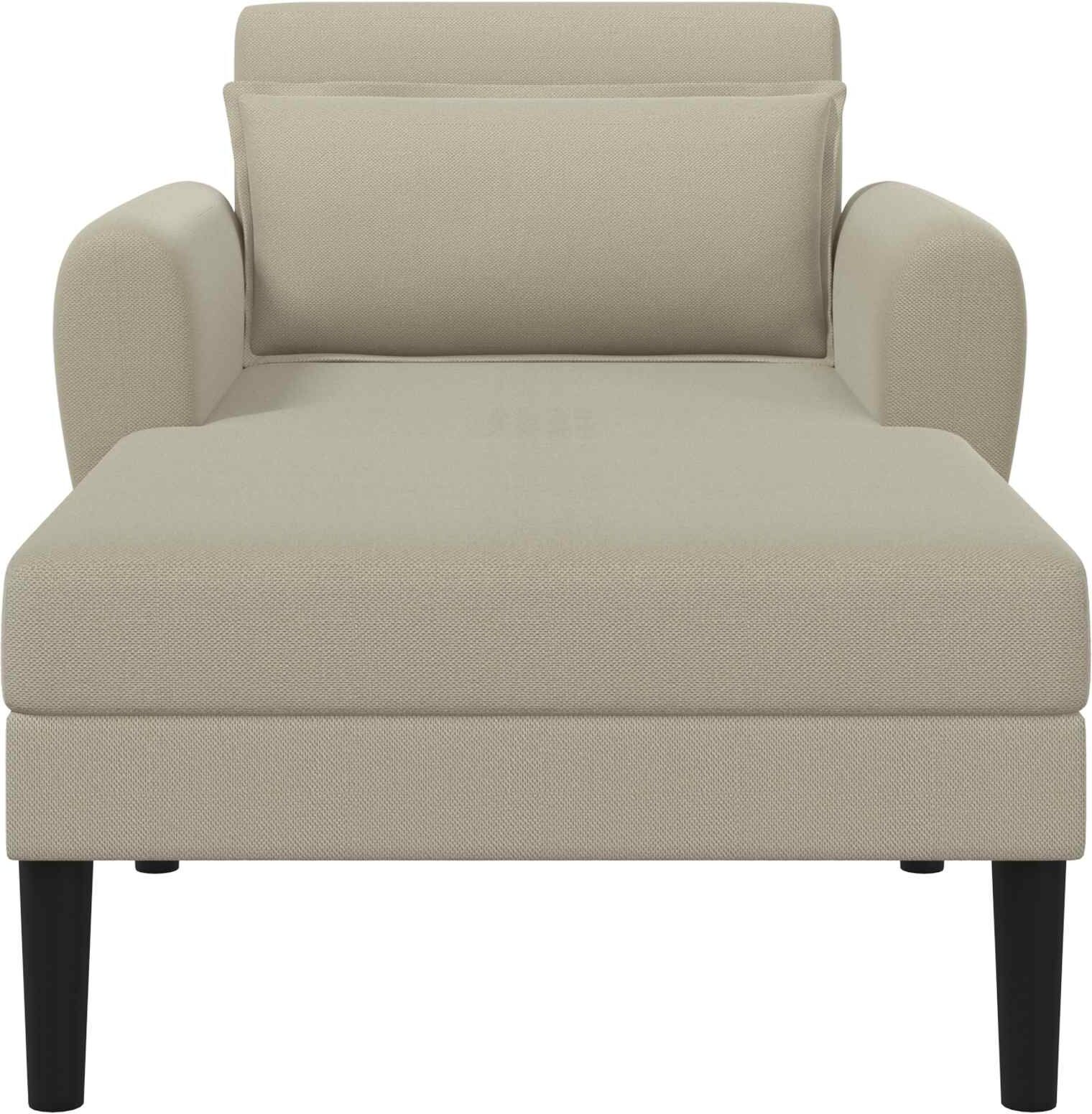 vidaXL Chaise longue Sable Velours granuleux