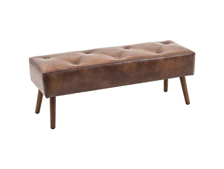 Tabouret de chevet multifonctionnel Homcom, banc de chevet classique, banc de chambre à coucher avec pieds en bois et assise rembourrée, capacité de charge de 220 kg, pour entrée, couloir, 114x38x42