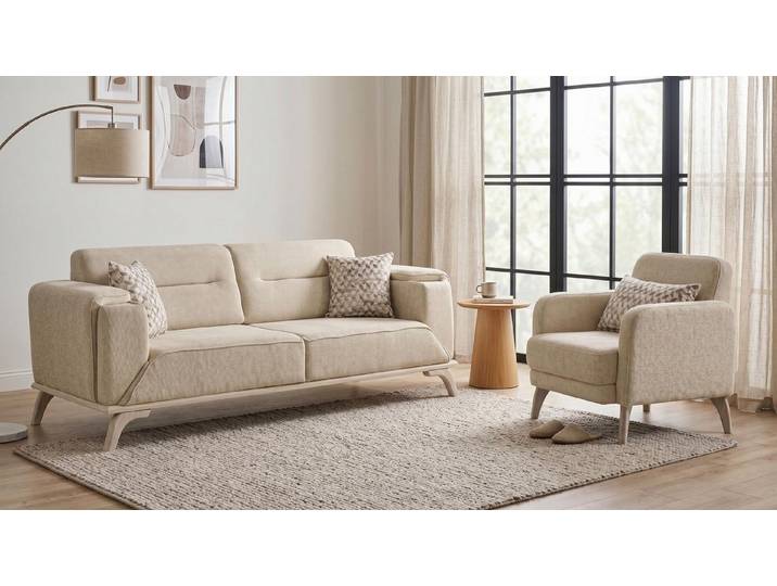 Xlmoebel Polstergarnitur Sofa set Moderner Stil Designermodell Beige Elegante Wohnzimmer, (1-tlg)