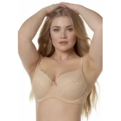 Bügel-BH "LOIS", Damen, Gr. 70, Cup E, rosa (powder), Spitze, Obermaterial: 87% Polyamid, 13% Elasthan, AFTER EDEN D-CUP & UP, unifarben, comfort fit, BHs Bügel-BH, verstellbare Träger, mit Schale, mit Bügel, mit Spitze, feminin