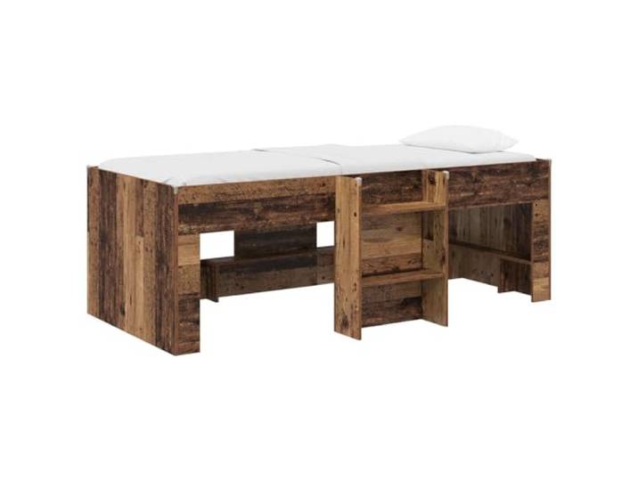 HFXHIJXQ Hochbett Altholz 203x100x68,5 cm Loftbett aus Holzwerkstoff Kompaktes Design fürs Schlafzimmer mit integrierter Leiter, TPE-Eckenschutz und 120 kg Belastbarkeit.