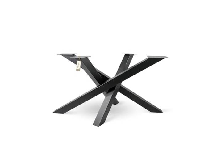 holz4home® Tiempo Spider Tischgestell in Schwarz Pulverbeschichtet I Höhe: 72 cm I Universal Gestell I Standfestes, Gedrehtes Gestell aus Stahl