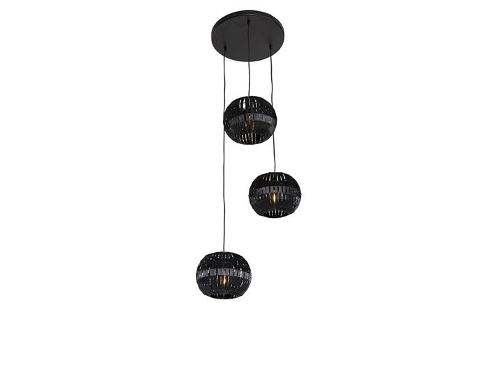 Suspension moderne noire 3 lumières - Zoë