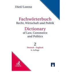 Wörterbuch Recht, Wirtschaft & Politik Teil II: Deutsch-Englisch, Fachbücher