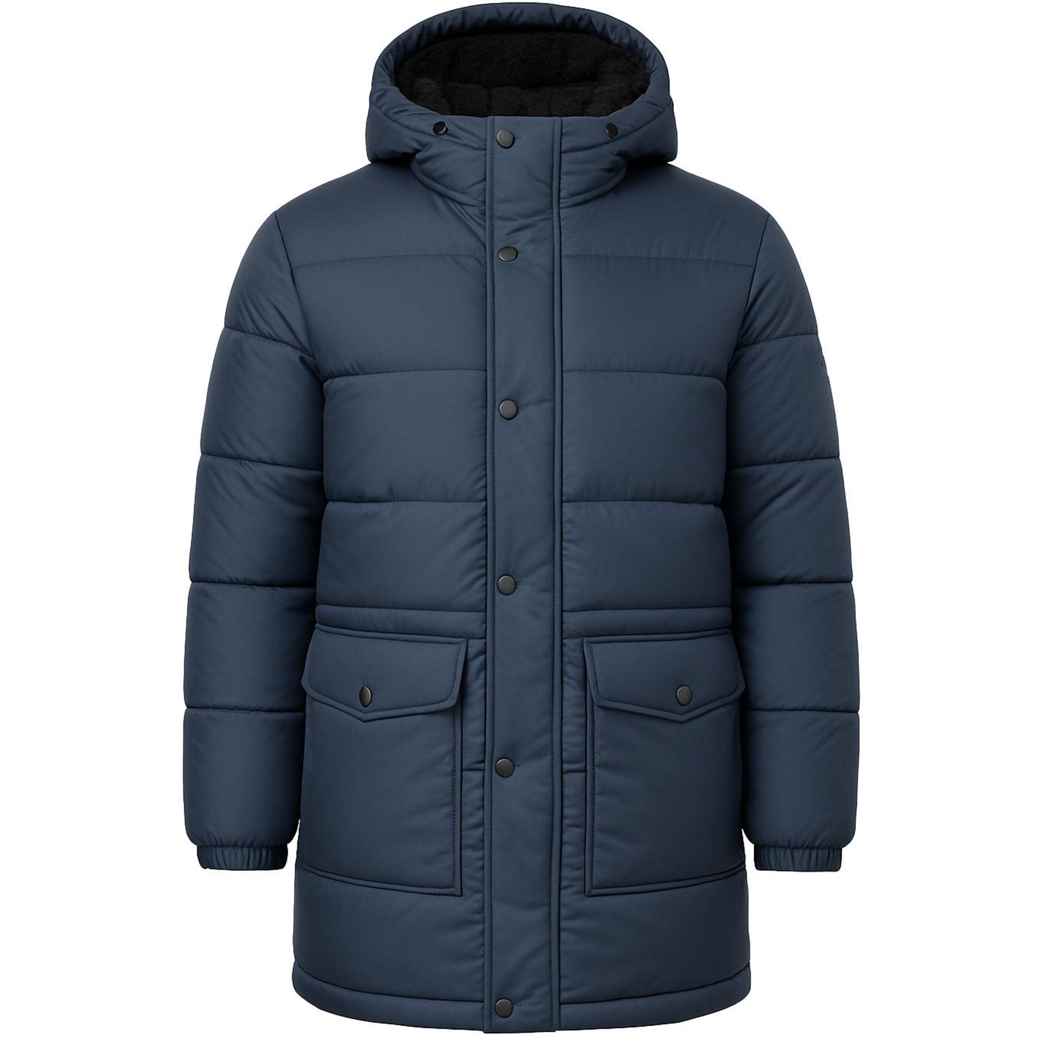 Hunter Intrepid Herren Marineblauer Langer Puffer-Mantel