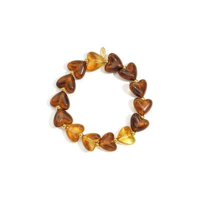 Perlenarmband ADELIA´S "LIVAYA", braun (kaffeebraun), Armbänder, Damen, Edelstahl, Perlenarmband, Stylisch mit herzförmigen Perlen