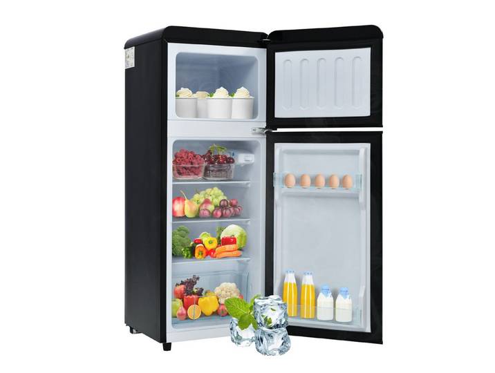 Blossom Kühlschrank BCD-102A, 105.5 cm hoch, 41 cm breit, Mini Kühlschrank Freistehend, Doppeltür Kühlschrank, 28L Gefrierfach