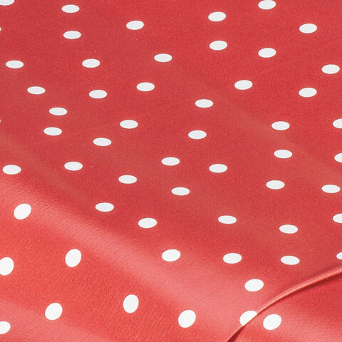 Abwaschbare Tischwäsche/Wachstuch "Tüpfchen", rot/weiß