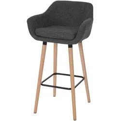 Barhocker Vaasa T381, Barstuhl Tresenhocker MVG-zertifiziert ~ Textil, dunkelgrau