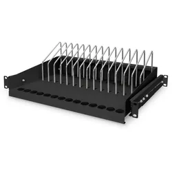 Digitus Fachboden 19"-Schränke ausziehbar für Smartphones, Tablets, Notebooks bis 50kg 1HE RAL9005 schwarz (DN-97665)