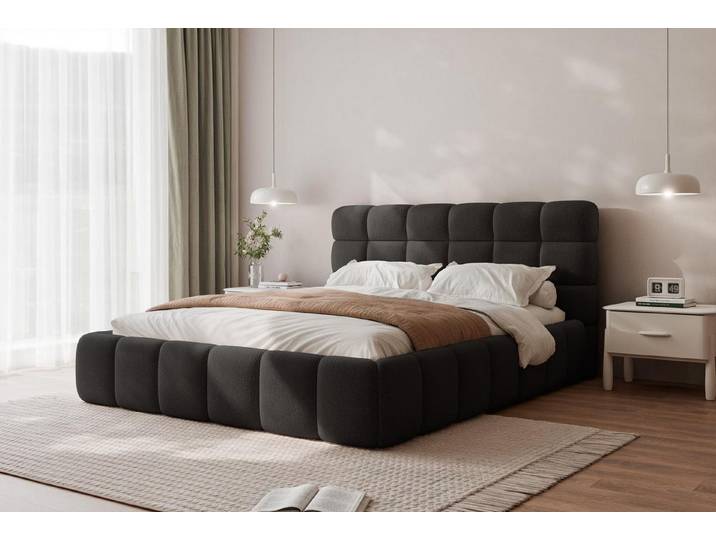 Compleo Polsterbett Wolkenbett, Bouclé Bett, Funktionales Doppelbett, TOP ANGEBOT, MADE IN EU