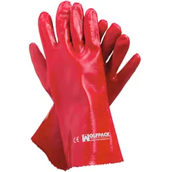 Rote Pvc-Handschuhe 35 cm (Paar).