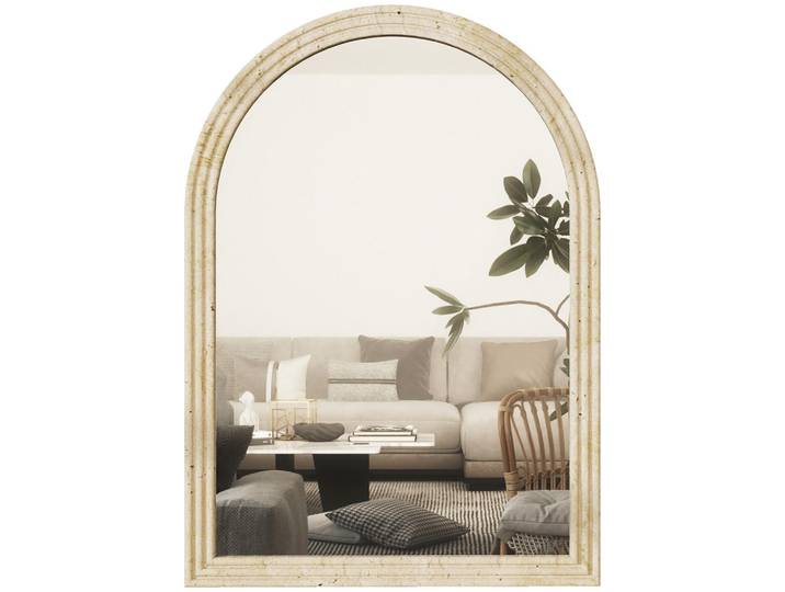 Homcom Wandspiegel Polystyrol Glas Beige, 2x70x50 cm, Spiegel