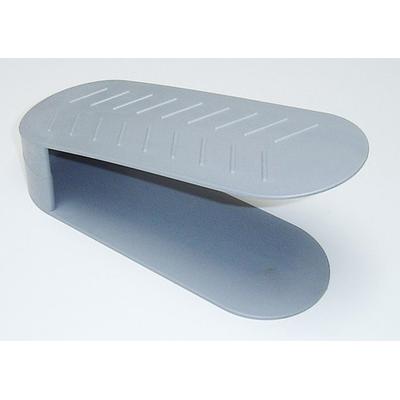 Schuhregal RUCO "(Schuhstapler)", silber (silberfarben), B:10cm H:12,5cm T:25,5cm, Kunststoff, Regale, Schuhregal, Kunststoff, schafft Platz und Ordnung