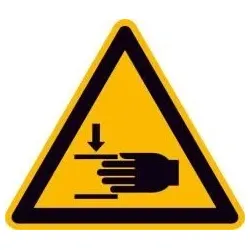 Warnschild Handverletzung Alu geprägt SL 200mm