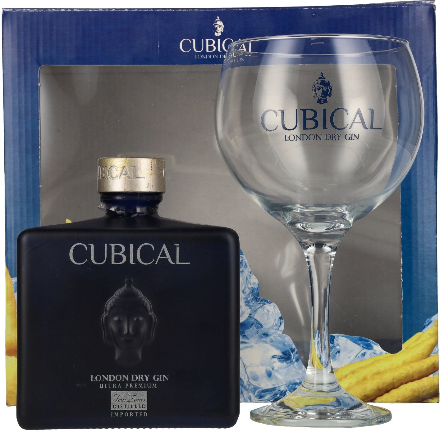 Cubical Gin Cubical Ultra Premium London Dry Gin 45% Vol. 0,7l in Geschenkbox mit Glas