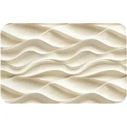 BADEMATTE Linien - Gewellt - Creme Badvorleger 80x50 cm