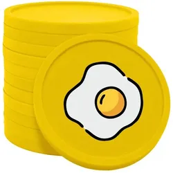 CombiCraft Kunststoff Wertmarken mit Spiegelei-Aufdruck in Gelb 29 mm Durchmesser - 100 Stück pro Packung