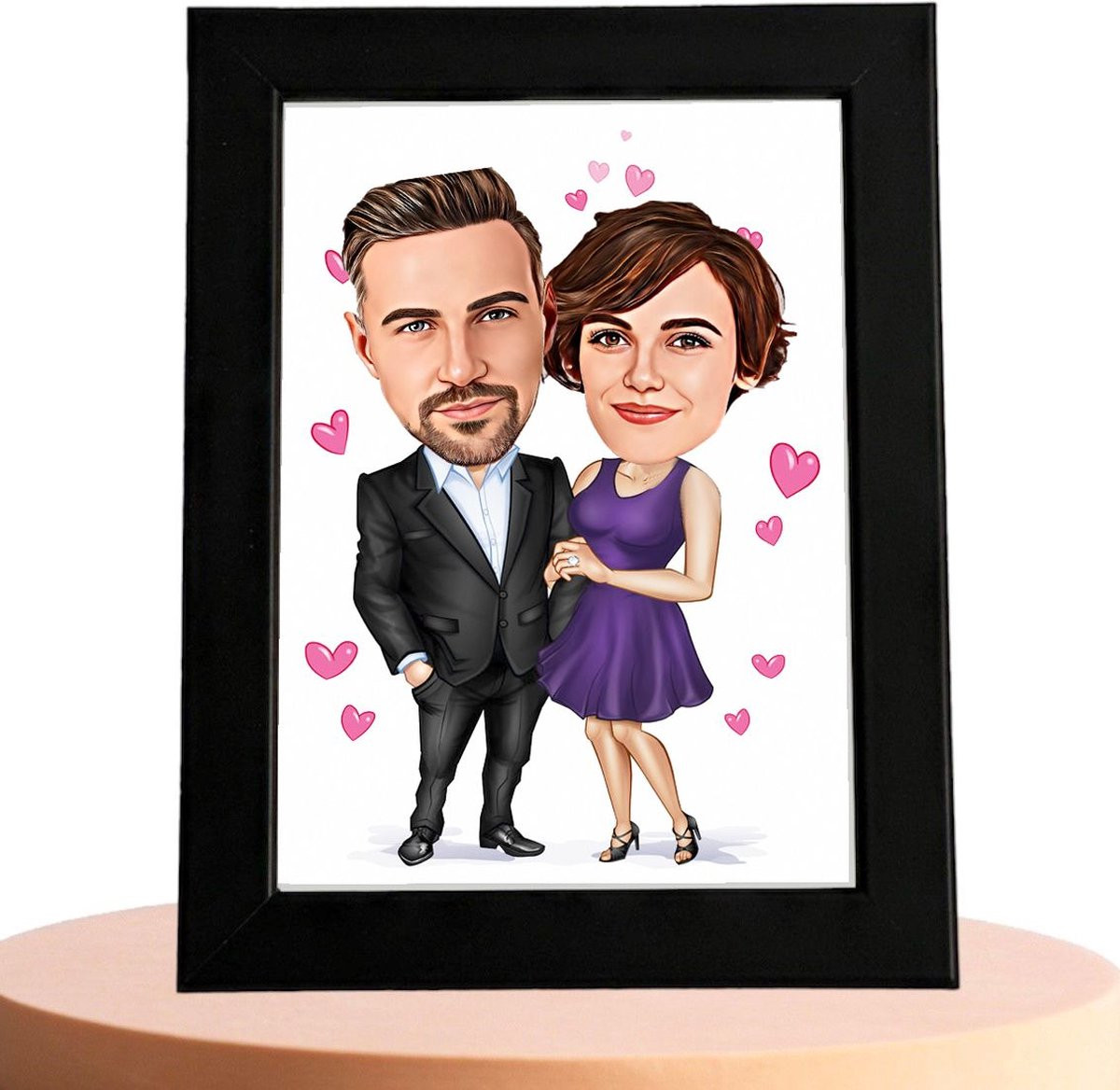 Gepersonaliseerde Liefdeskoppel Karikatuur Illustratie door TURNED Online