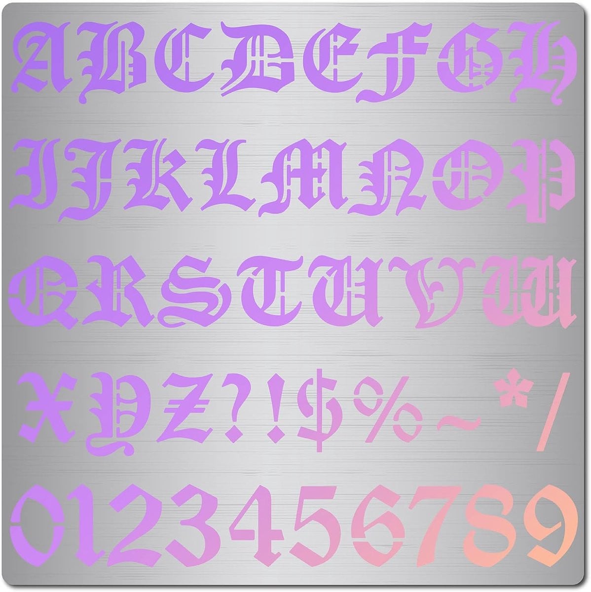 Herbruikbare RVS Stencil Set - Alfabet, Nummers en Symbolen