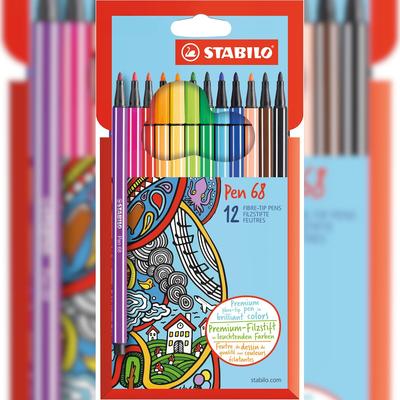 STABILO Fasermaler Pen 68 Kartonetui 12 Farben