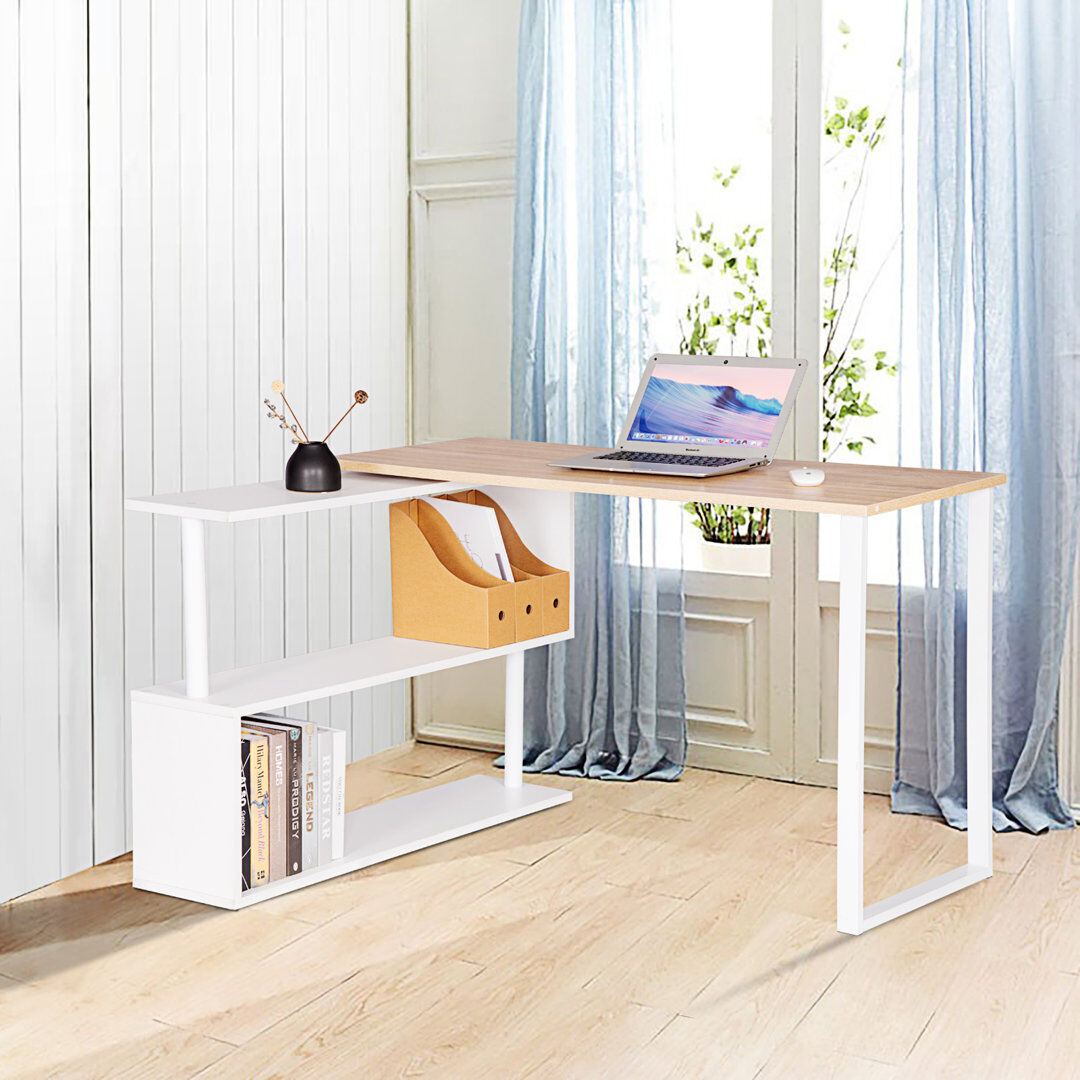 17 Stories Esprit L-Shape Desk Light Oak 74cm H X 182cm W X 100cm D