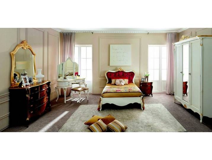 JVmoebel Bett Italienisches Luxus Bett im Barock-Stil mit Swarovski Kristallen (Bett-5439), Made in Europa