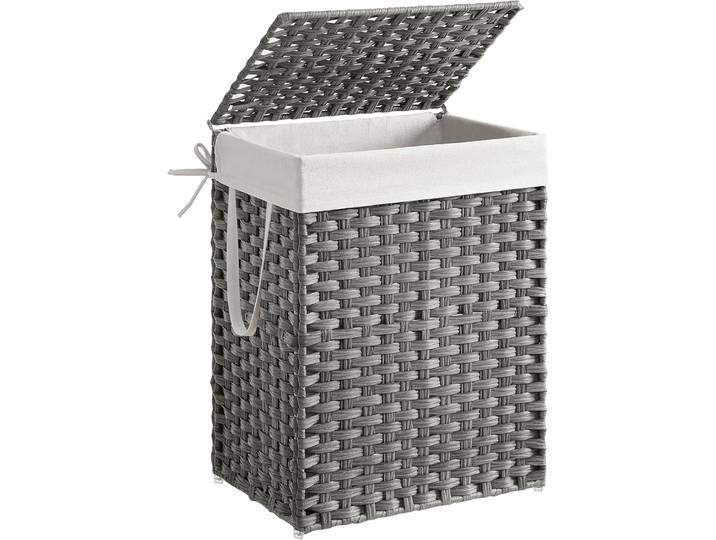 Wäschekorb Rattan Faltbar 90L Taubengrau