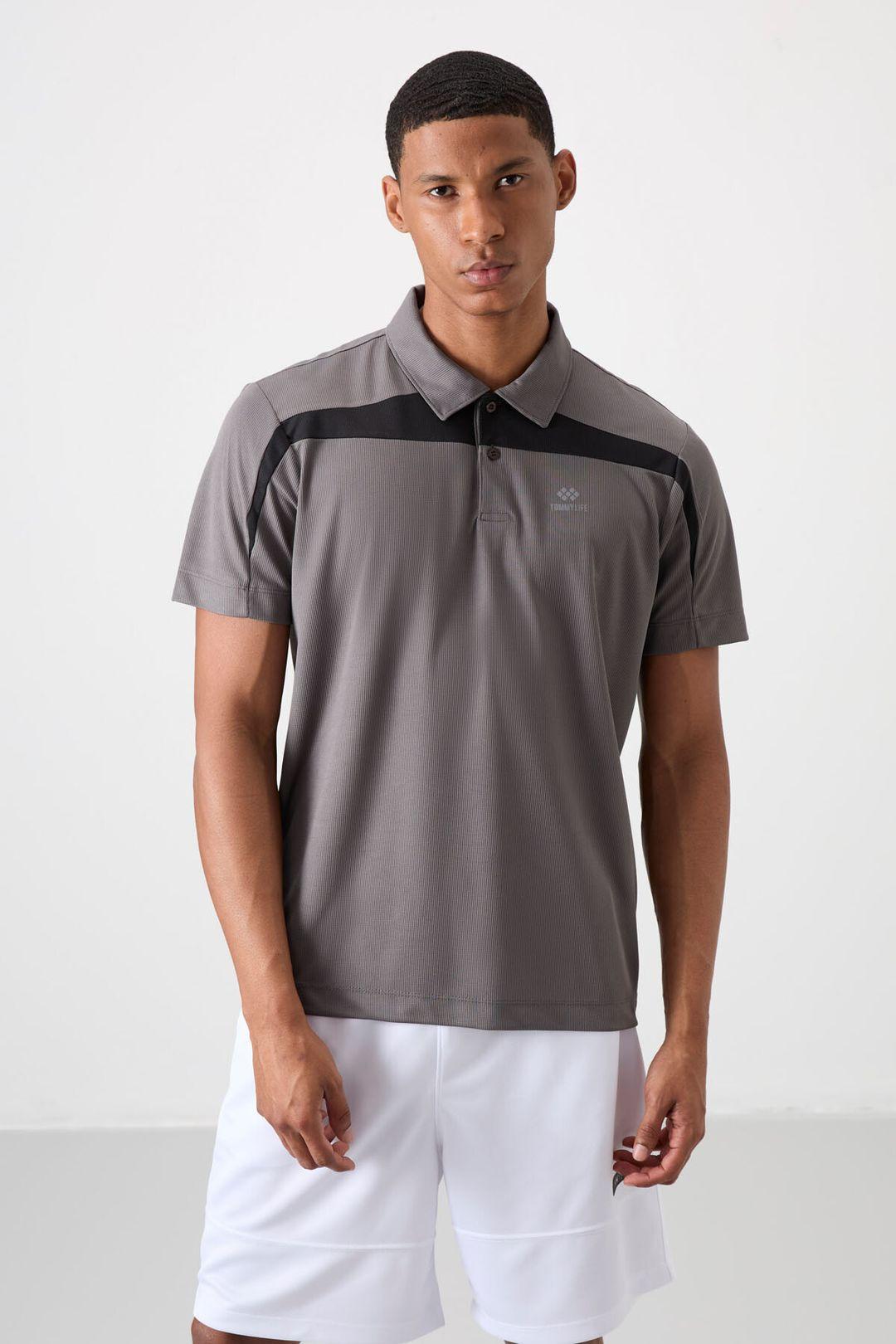 Heren kleur-geblokkeerde polo t-shirt