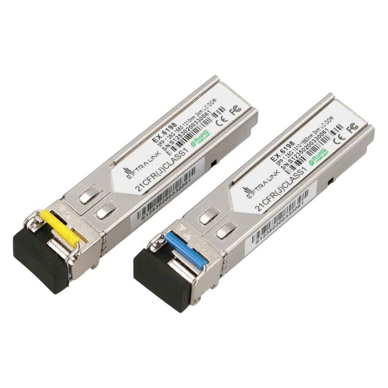 Extralink SFP | SFP WDM Module |, 1310/1550nm, single mode,, LC, DOM, pair (EX.6198)