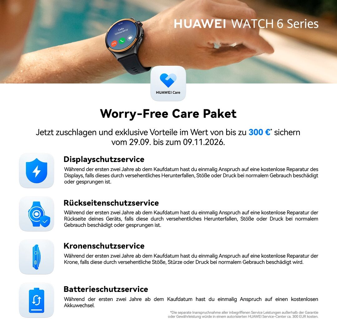 Huawei Smartwatch "Watch 6 Pro 43mm", rosa (weiß, weiß), 1,38 ″, 3G (UMTS), Smartwatches, Smartwatch
