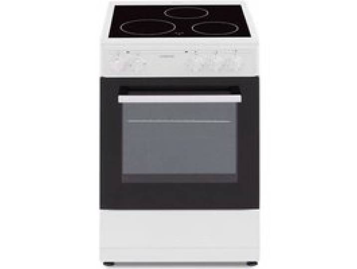 OCEANIC Cuisinière vitrocéramique 50 x50 - four convection naturelle - four 48L - blanc