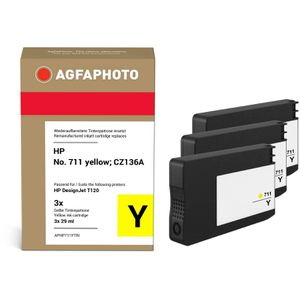 kompatibel für HP 711, CZ136A, 3er-Pack, gelb, 3x 29ml, 3 Stück