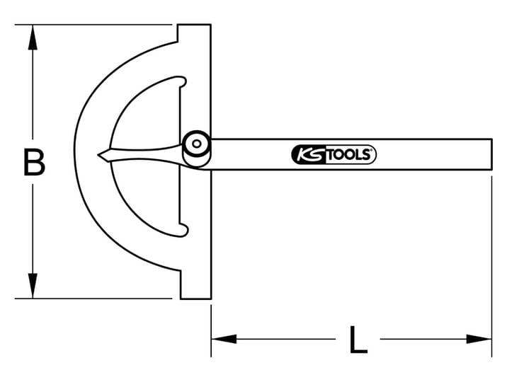 KS TOOLS Winkelgradmesser mit offenen Bogen\, 200mm (300.0642)