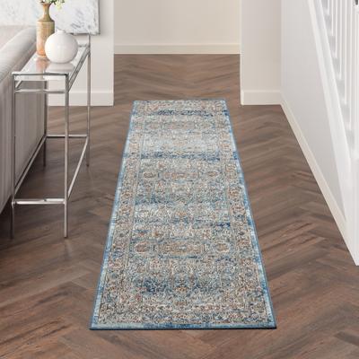Nourison Concerto Vintage Blue Distressed Medallion Area Rug