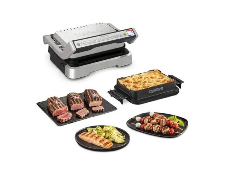 TEFAL OptiGrill 4in1 Intelligenter Grill, BBQ, Backofen, Komplette Mahlzeit, Perfekte Ergebnisse, Keine Überwachung, Leicht zu reinigen, eigene App, Gesünderes Grillen, GC776D10