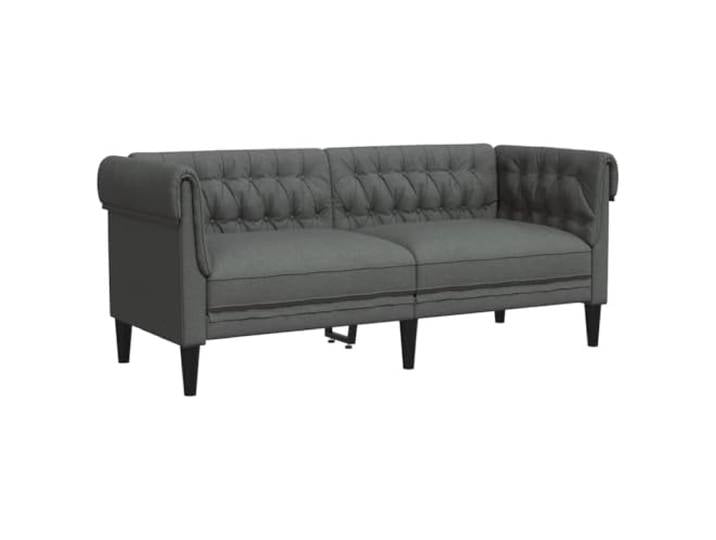 vidaXL Chesterfield-Sofa 2-Sitzer Dunkelgrau Stoff