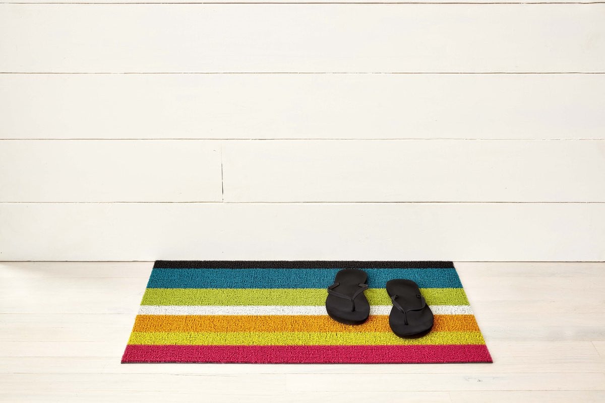 Chilewich Deurmat Bold Stripe Multi met gestreept ontwerp
